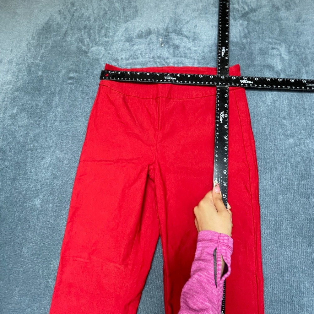 Tribal Ankle Pants Womens 6 Red Flat Front Tapered Leg Elastic Waist Mid Rise - Picture 9 of 15
